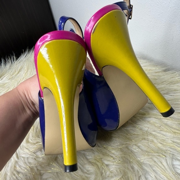 Steve Madden P-Evan Patent High Heel Slingback‎ Strap Open Toe 6 - Picture 6 of 11